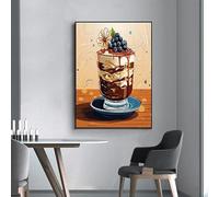 Muholin Nourriture Dessert Tarte Crème glacée Gâteau Chocolat Beignet Crêpes françaises Affiche Art mural Photos Toile Peinture Chambre Cuisine Décoration intérieure 30x40cm sans cadre