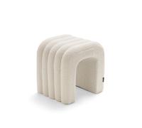 Mui - Tabouret rembourré en tissu bouclette - Blanc
