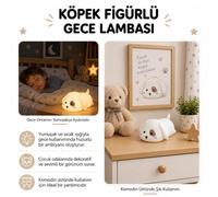 Muitomas Lampe chien en silicone Soft Touch, lampe de chevet LED multicolore tactile, rechargeable USB-C sans fil, veilleuse pour enfants et chambre à coucher