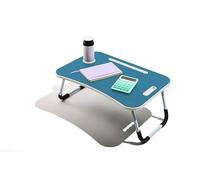 Muitomas, Table de Travail Intelligente, Bureau Pliable en Plastique et métal, Pliable avec Porte-gobelets et Support de Tablette, pour lit et canapé, 60 x 40 x 30 cm, Couleur Bleu Sarcelle