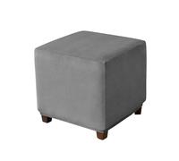 Muiuou Housse de Pouf en Velours Extensible, Protection Lavable pour Repose-Pieds Carré ou Cube, Couverture Antipoussière pour Ottoman et Coffre de Rangement (Petit,Style 7)
