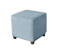 Muiuou Housse de Pouf en Velours Extensible, Protection Lavable pour Repose-Pieds Carré ou Cube, Couverture Antipoussière pour Ottoman et Coffre de Rangement (Petit,Style 8)