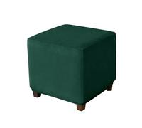 Muiuou Housse de Pouf en Velours Extensible, Protection Lavable pour Repose-Pieds Carré ou Cube, Couverture Antipoussière pour Ottoman et Coffre de Rangement (Moyen,Style 13)