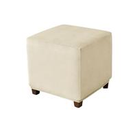 Muiuou Housse de Pouf en Velours Extensible, Protection Lavable pour Repose-Pieds Carré ou Cube, Couverture Antipoussière pour Ottoman et Coffre de Rangement (Moyen,Style 2)