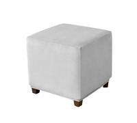 Muiuou Housse de Pouf en Velours Extensible, Protection Lavable pour Repose-Pieds Carré ou Cube, Couverture Antipoussière pour Ottoman et Coffre de Rangement (Petit,Style 4)