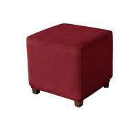 Muiuou Housse de Pouf en Velours Extensible, Protection Lavable pour Repose-Pieds Carré ou Cube, Couverture Antipoussière pour Ottoman et Coffre de Rangement (Moyen,Style 10)