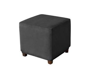 Muiuou Housse de Pouf en Velours Extensible, Protection Lavable pour Repose-Pieds Carré ou Cube, Couverture Antipoussière pour Ottoman et Coffre de Rangement (Style 5,33P x 33l x 38H cm)
