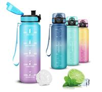 Mujigaga Gourde- 500ml- Gourde Enfant, Anti-Fuite, Gourdes Motivation, avec Filtre, Facile à Nettoyer, avec Slogan de Motivation, Bouteille d'eau pour l'École, Extérieur, Campeggio, Natation