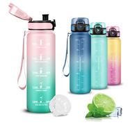 Mujigaga Gourde Enfant, Gourde 500ml, Anti-Fuite, Gourdes Motivation, Gourdes Graduée, avec Marqueur de Temps, Bouteille d'eau pour l'École, Bureau, Natation, Extérieur, Campeggio
