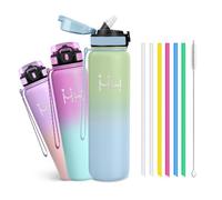 Mujigaga Gourde Isotherme - Bouteille 1l - Bouteilles Isothermes - Gourde Isotherme avec Paille - Double Isolation - Gourdes Inox - Facile à Nettoyer, Bouteille Thermos pour Randonnée, Sport, Yoga