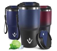 Mujigaga Mug Isotherme, 20oz Tasse Isotherme, Anti-Fuite Tumbler Transportable, Gobelet Thermique pour Boissons Chaudes et Glacé, Double Paroi Isolante, pour École, Cyclisme, Yoga