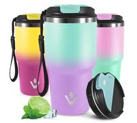 Mujigaga Mug Isotherme Anti-Fuite, 20oz Tasse Isotherme, Tumbler pour Boissons Chaudes et Glacé, Gobelet Thermique Transportable, Double Paroi Isolante, pour École, Bureau, Sport