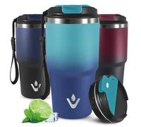 Mujigaga Mug Isotherme Transportable, 20oz Tumbler pour Boissons Chaudes et Glacé, Tasse Isotherme Anti-Fuite, Double Paroi Isolante, Gobelet Thermique pour École, Cyclisme, Bureau