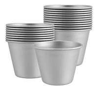 MUKLEI Lot de 20 moules à dariole, mini bacs à pudding, moules à muffins individuels, moules à pudding en aluminium pour la cuisson de cupcakes, pudding individuels, 7 x 4,2 x 5,6 cm