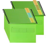 MUKLEI Lot de 24 dossiers suspendus A4, dossiers suspendus avec onglets, inserts de cartes, dossiers intérieurs A4, classeur suspendu pour tiroir, bureau, maison, école, vert