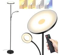 mukuxin Lampadaire LED pour salon à intensité variable, 42 W 3600 lm, avec liseuse, télécommande et contrôle tactile, installation en 1 minute, moderne pour salon, bureau, salle à manger, chambre.