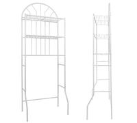 MUL-BOUTIQUE Étagère de Rangement pour Salle de Bain, Support au-Dessus des Toilettes, 3 Niveaux, 62 * 34 * 177cm, Métal Blanc, Design en Arche (Blanc - A)