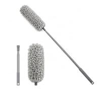 Mulbijeo Plumeau Poussiere, Équipé d'une Tête de Brosse Pliable et d'un Manche Télescopique, Plumeau, Facile à Nettoyer et à Ranger, Balai Télescopique, Perche Telescopique Nettoyage Toiture