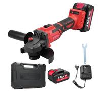 Mulcort Meuleuse d'angle sans fil, Mulcort Moteur sans balais 21 V Meuleuse, Diamètre de la lame de scie 125 mm avec 2 batteries de 4,0 Ah pour meuler, couper et polir