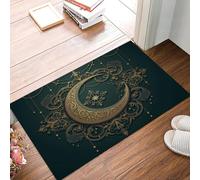 MULERN Paillasson Croissant De Lune Sculpté Lavable pour l'intérieur - Tapis Poils Courts Luxe À L'Européenne, Antidérapant Pliable Paillasson pour Porte Entrée Salle de Bain Couloir, 90x150cm
