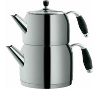 MULEX Bouilloire Caydanlik Takimi Acier inoxydable 18/10 Théière 0,7 L / 1,5 L Set Bouilloire Argent MX02