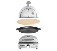 Allgrill MULTI-KULTI Set 4 avec sécurité d'allumage - Gril à gaz + hotte à pizza + pierre à pizza + poêle en fonte