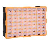 Multi-organiseur avec 64 tiroirs transparents, 52 x 16 x 37,5 cm, boîte de rangement pour petites pièces, plastique résistant aux chocs, idéal pour vis, écrous et accessoires de bricolage