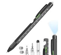 Multi Pen® 9 en 1 | Stylo Multifonctions en Aluminium Durable | Décapsuleur, Support Téléphone, Niveau à Bulle, Tournevis, Lampe, Règle | Outil Bricolage | Idée Cadeau | OriginalCorner®