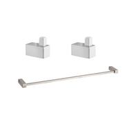 Multi set de deux crochets de salle de bain + porte-serviettes 1 barre, longueur de 60 cm, chrome (ELEMULTI-SET2)