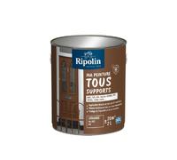 Ripolin - Peinture multi-supports 2 litres - Bois, fer, aluminium, béton, PVC - Mat - Teinte Châtaigner RAL 8007 - Résistante aux intempéries et à l'humidité