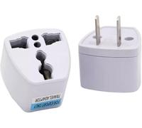 MultiAccesorios Adaptateur de prise de type A universel - Compatible avec les États-Unis, le Japon, le Mexique, la Colombie et plus - Idéal pour les voyages - Blanc (2 unités)