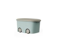 Plastiken 88100 Multibox kids 45 L menta ecru - Boîte de rangement avec roues 59x38x32 cm
