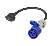 MULTIBROS Câble Adaptateur Fiche Suisse vers CEE - H07RN-F 3x2,5 mm² | 40 cm, IP44, 10 A - Câble néoprène certifié VDE, résistant de -35 °C à +50 °C - Camping, atelier