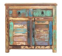 Multicolore Buffet de rangement - SOLOMOON - Commode salon - 70x35x65 cm - Bois de récupération massif FR4018