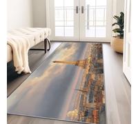 Multicolore Tapis Couloir Long 80 x 180 cm pour Salon, Chambre ou Couloir, Classique Européen Architecture Urbaine Tour Tapis Cuisine Entrée Interieur, Tapis de Passage Doux Antidérapant et Lavable