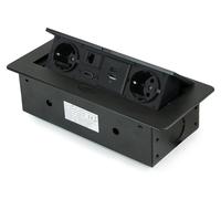Multiconnecteur Atom 26 C pour bureau - Peint en noir- Acier et Plastique et Zamak