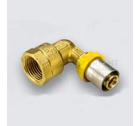 Multicouche pour gaz - Raccord coudé femelle 1/2 x Ø 16 mm