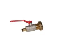 Multicuves - Passe-paroi mâle 1" - femelle 3/4" avec vanne 1/4 de tour laiton avec nez type Gardena