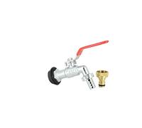 Multicuves - Robinet Laiton chromé 15 mm + Nez 20X27 pour Récupérateur Eau