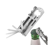 multifonction - Tournevis pliable en acier inoxydable | Porte-clés compact en acier inoxydable avec tournevis pliable et support de téléphone portable, idéal pour les activités de
