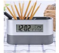 Multifonctionnel bureau à domicile numérique snooze réveil porte-stylo lcd horloge - multicolore Multicolore G