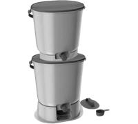 Multikraft Seau de Compostage Bokashi "Organko Essential Grey" | 15,3 L - 2 Seaux