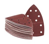 Multimaster Lot de 100 triangles abrasifs Prio Grain 60 105 x 152 mm avec 11 trous pour ponceuse multifonction et ponceuse triangulaire, papier abrasif grossier, kit de disques abrasifs