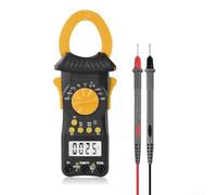 Multimètre à pince numérique avec plage automatique, True RMS, 600 A AC/DC, 600 V, ouverture de mâchoire de 38 mm, conservation des données, pour électricien (orange)