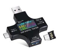 Multimètre de testeur USB 3.0 Wafenso, Testeur de Courant et de Tension Numérique( 6*6*2CM) -Noir Noir G