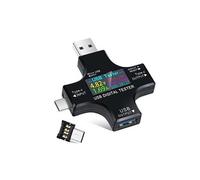 Multimètre de Testeur Wabecil,USB 3.0 Voltmètre Ampèremètre Tension Courant Compteur ,6*6*1.1cm-Noir Noir G