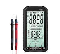 Multimètre numérique avec grand écran de 11,9 cm - Plage automatique - Tension CA - Courant - Résistance - Capacité - Température - Détection Ncv - Pour tests électriques - Rouge et noir - Noir