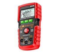Multimètre Numérique Intelligent Auto-range, Voltmètre Voiture 0v 500v | Mesure Fréquence et Tension, Maintien des Données, Arrêt Automatique, Rouge, pour Usage Maison et Auto