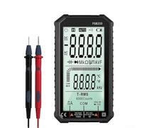Multimètre numérique intelligent avec écran de 4,7" - Détecteur NCV pour tension AC DC - Résistance - Capacité - Test de température - Kit électrique - Rouge et noir - 14,3 cm (noir)
