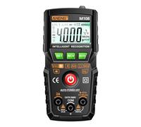Multimètre numérique intelligent M108, testeur portatif NCV à plage automatique de 4000 points, voltmètre ampèremètre avec lampe de poche rétroéclairée pour tension AC DC, (Noire)